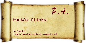 Puskás Alinka névjegykártya